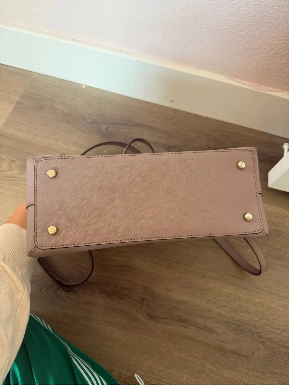 kate spade Mauve Taupe Dome Satchel with Gold Hardware